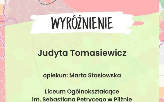 Wyróżnienie w konkursie „Geowycieczka. Odkryj na nowo swoją małą ojczyznę”